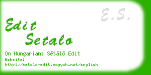 edit setalo business card